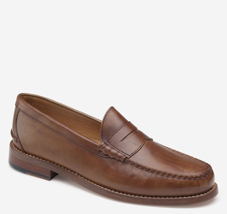 Johnston & Murphy Halstead Penny Loafers Herr - Bruna Finskor [DK5146032]